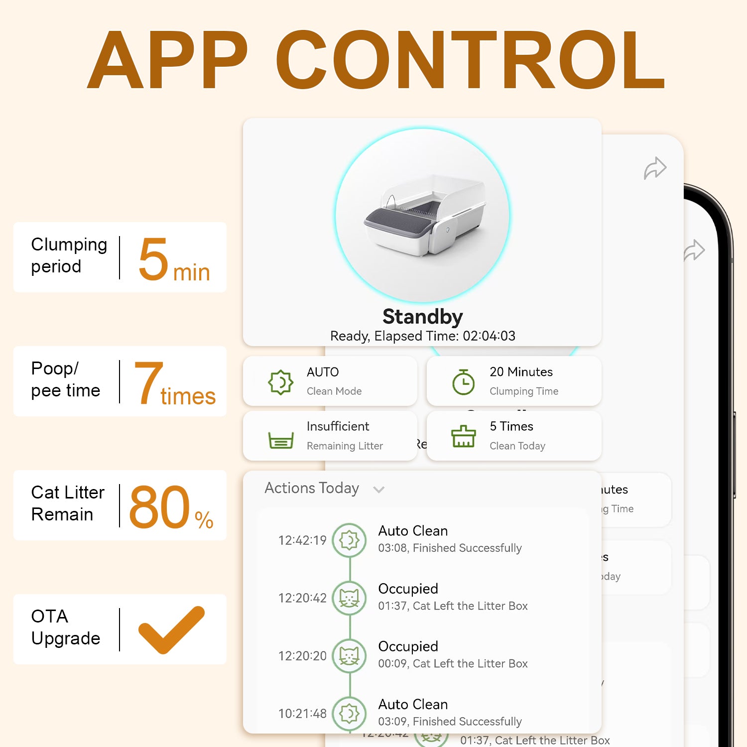 Mobbycalico Self-Cleaning Automatic Cat Litter Box for Multiple Cats, 7L Extra Large with App Control/Safety Anti-Pinching Design/Dual Deodorization Open-top Litter Box with Waste Bag/Deodorizer