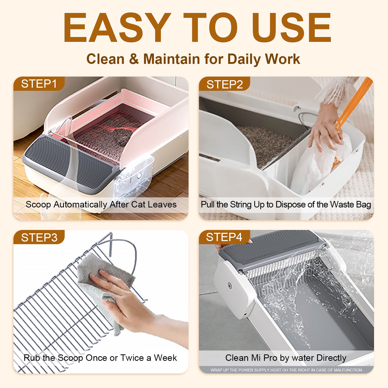 Mobbycalico Self-Cleaning Automatic Cat Litter Box for Multiple Cats, 7L Extra Large with App Control/Safety Anti-Pinching Design/Dual Deodorization Open-top Litter Box with Waste Bag/Deodorizer